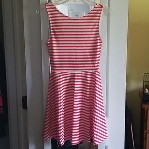 Red white striped dress